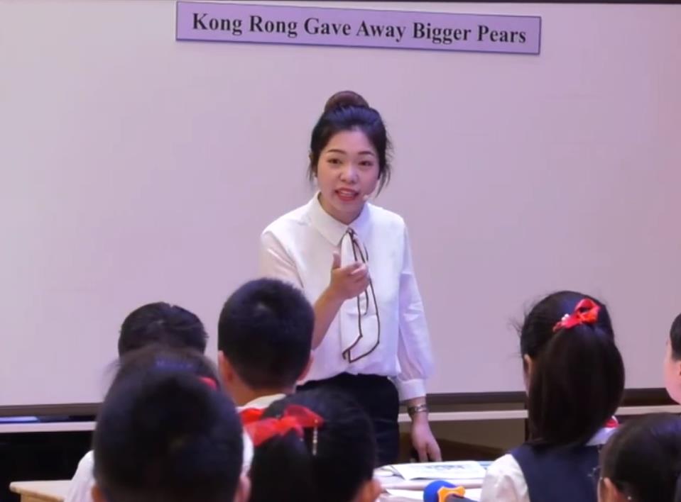 張建翠，閱讀課《Kong Rong Gave Away Bigger Pears》，六年級(jí)，人教版